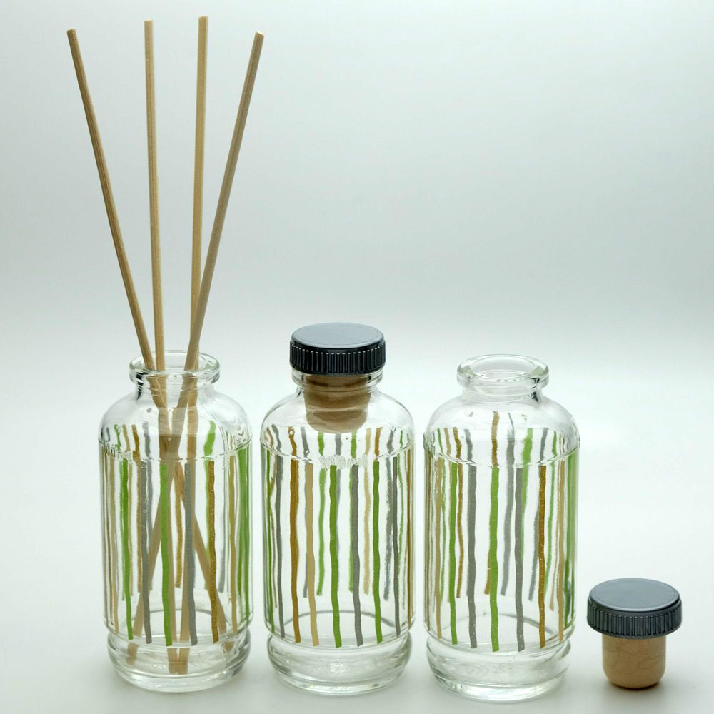 FBAM-100 * 100 ML Renkli Çizgili Silindir Bambu Oda Koku Şişesi FBAM-100 * 100 ML Renkli Çizgili Silindir Bambu Oda Koku Şişesi