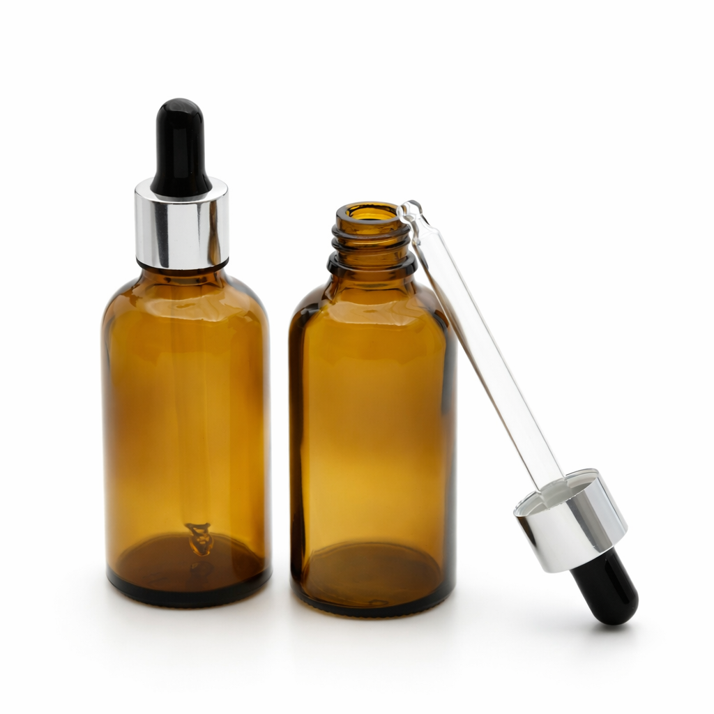 FD-50 * 50 ml Damlalıklı Kahverengi Medikal Şişe 18 MM
