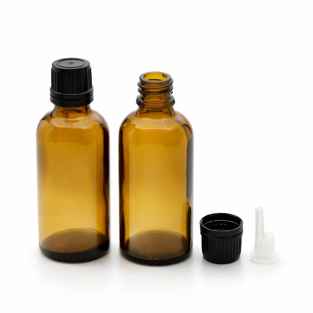 FD-50 * 50 ml Damlalıklı Kahverengi Medikal Şişe 18 MM