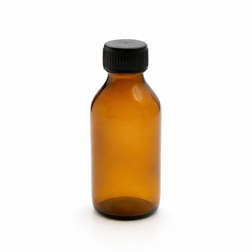 FDK-100 * 100 ml Amber Renkli Damlalıklı Medikal Şişe