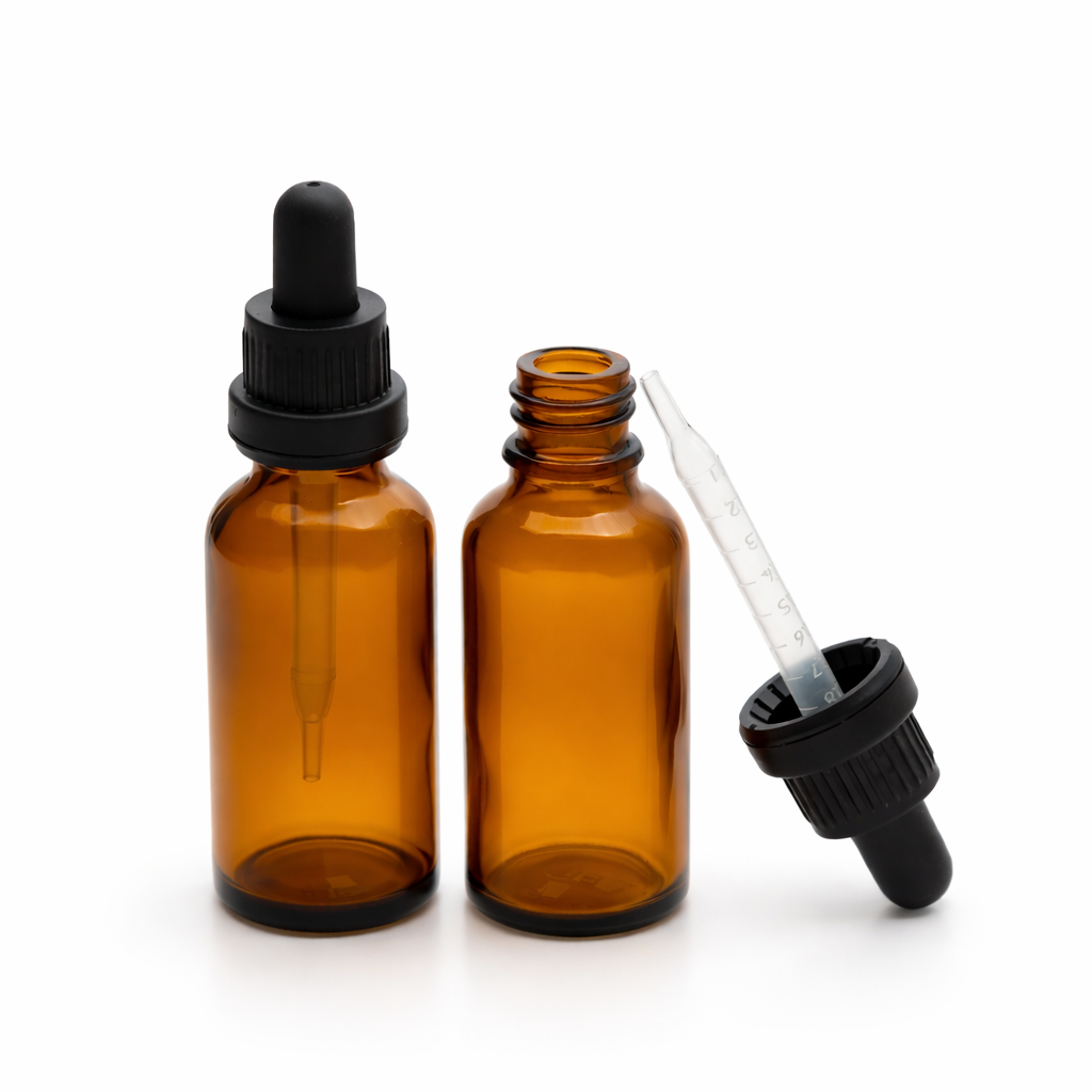 FDK-20 * 20 ml Damlalıklı Kahverengi (Amber) Medikal Şişe