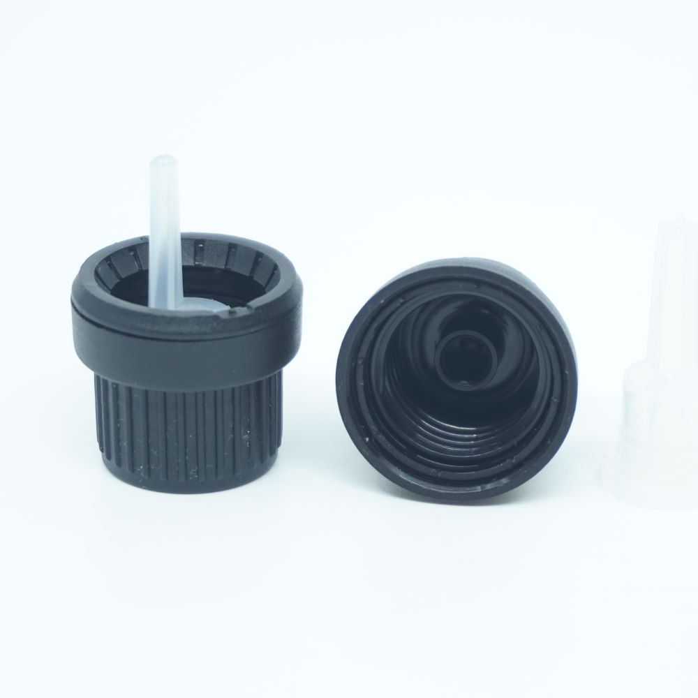 FDKP-18 * 18/MM AĞIZLI SİYAH PLASTİK İÇTEN DAMLALIKLI KAPAK