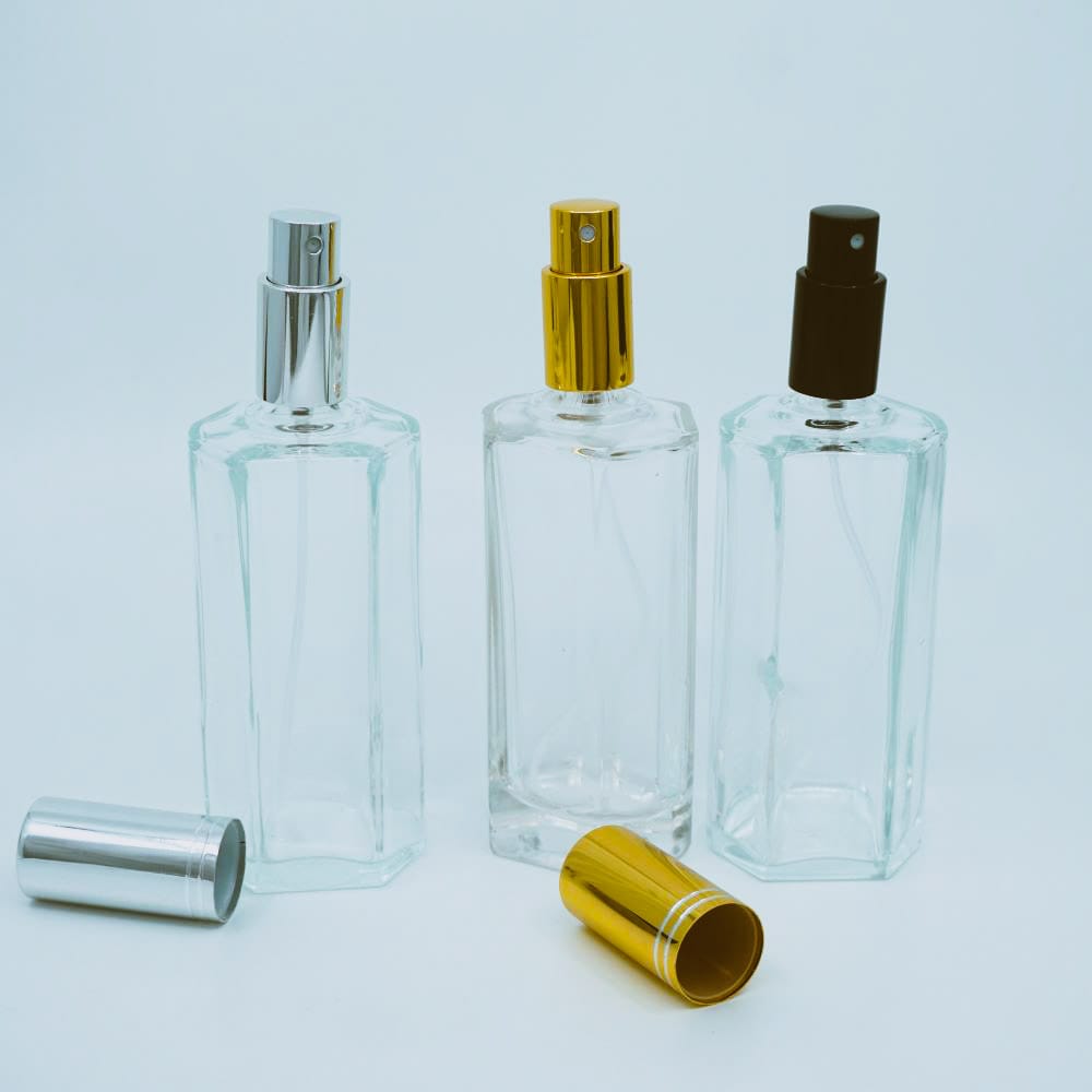 FKF-100 * 100 ml Altıgen Şeffaf Parfüm Şişe FKF-100 * 100 ml Altıgen Şeffaf Parfüm Şişe