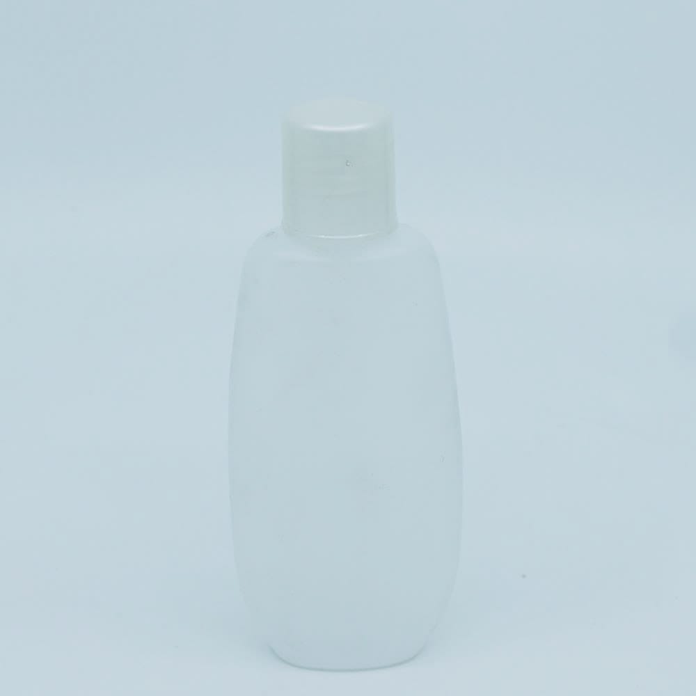 FKP 75*75 ML. Yassı Beyaz Polietilen Kolonya Şişesi Sedef Kapaklı