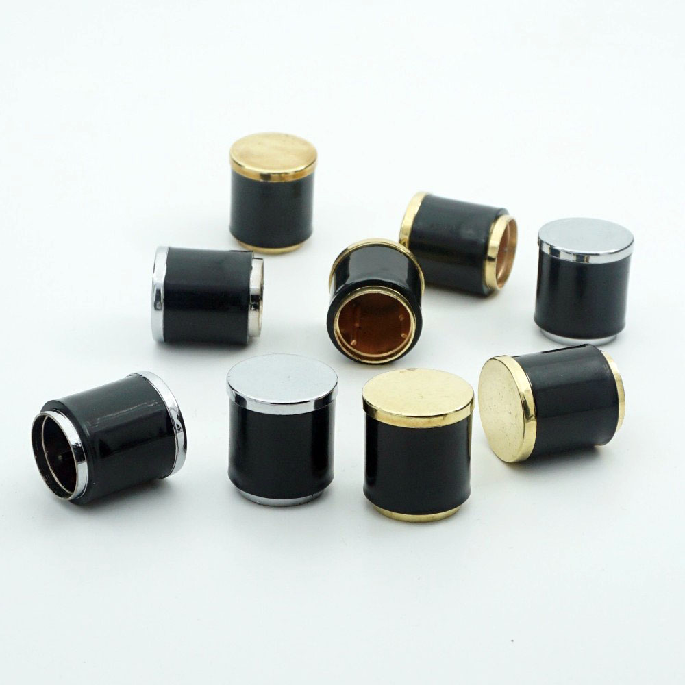 FKSY-15 * 15 mm Gold ve Gümüş Kaplamalı Plastik Siyah Silindir Kapak FKSY-15 * 15 mm Gold ve Gümüş Kaplamalı Plastik Siyah Silindir Kapak