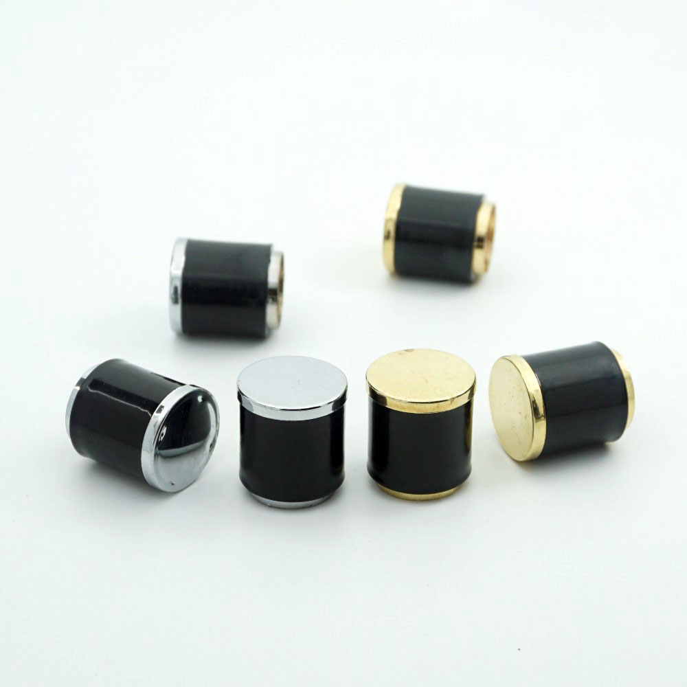 FKSY-15 * 15 mm Gold ve Gümüş Kaplamalı Plastik Siyah Silindir Kapak FKSY-15 * 15 mm Gold ve Gümüş Kaplamalı Plastik Siyah Silindir Kapak