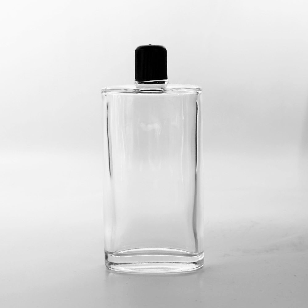 FKYY-200 * 200 Ml Şeffaf Yassı Kolonya Şişesi