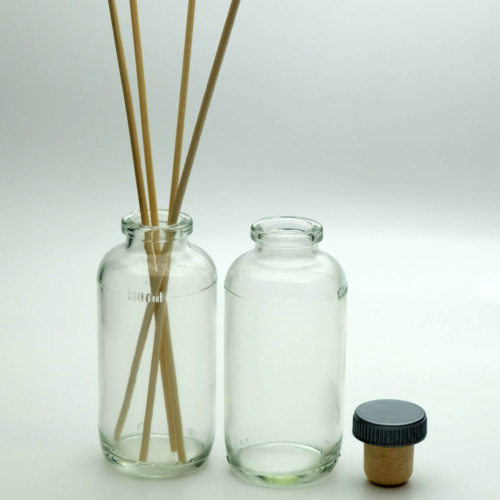 FLSBB-100 * 100 ML Şeffaf Silindir Çubuklu Bambu Oda Koku Şişesi