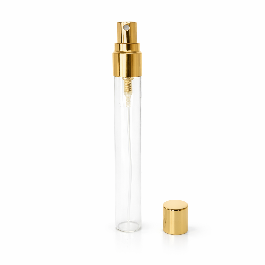 FPL-12 * 10 ML CAM SİLİNDİR ŞİŞE; GOLD - GÜMÜŞ SPREY VE KAPAKLI FPL-12 * 10 ML CAM SİLİNDİR ŞİŞE; GOLD - GÜMÜŞ SPREY VE KAPAKLI