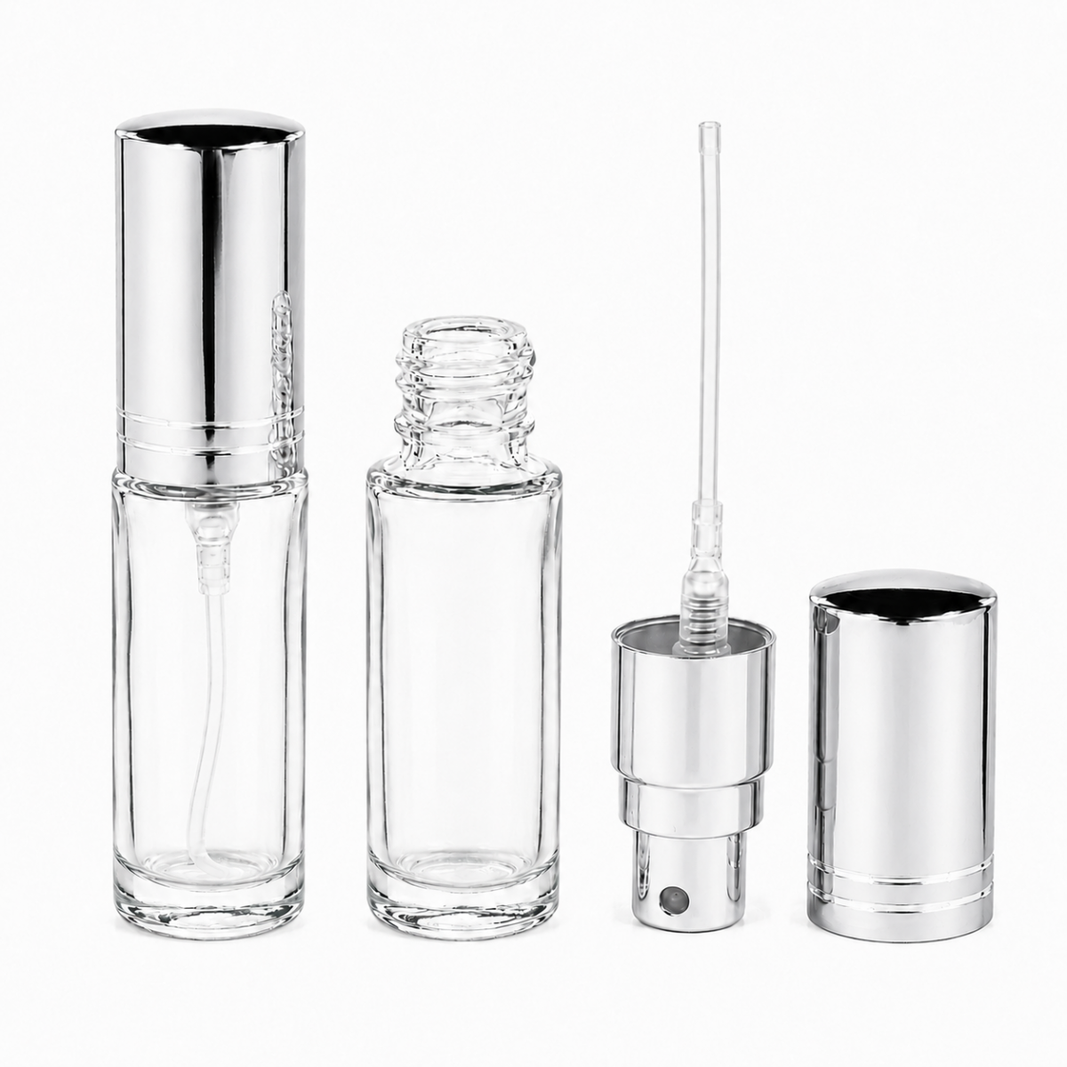 FRM-05 * 5 ML SPREY TESTER ŞİŞE, VİDALI, METAL VALF, METAL KAPAK
