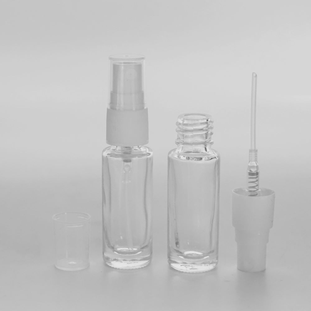 FRP-05 * 5 ML SPREY TESTER ŞİŞE, VİDALI, PLASTİK VALF, PLASTİK KAPAK