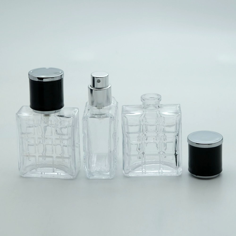 FSA-25 *25 ml Kare Desenli Sıkma Ağızlı  Parfüm Şişe