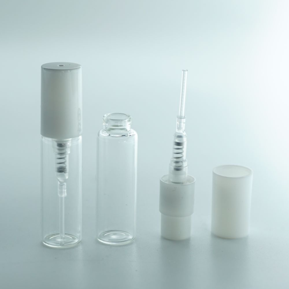 FTSK-03 * 3 Ml. Beyaz Plastik Kapaklı Spreyli Tester Cam Şişe