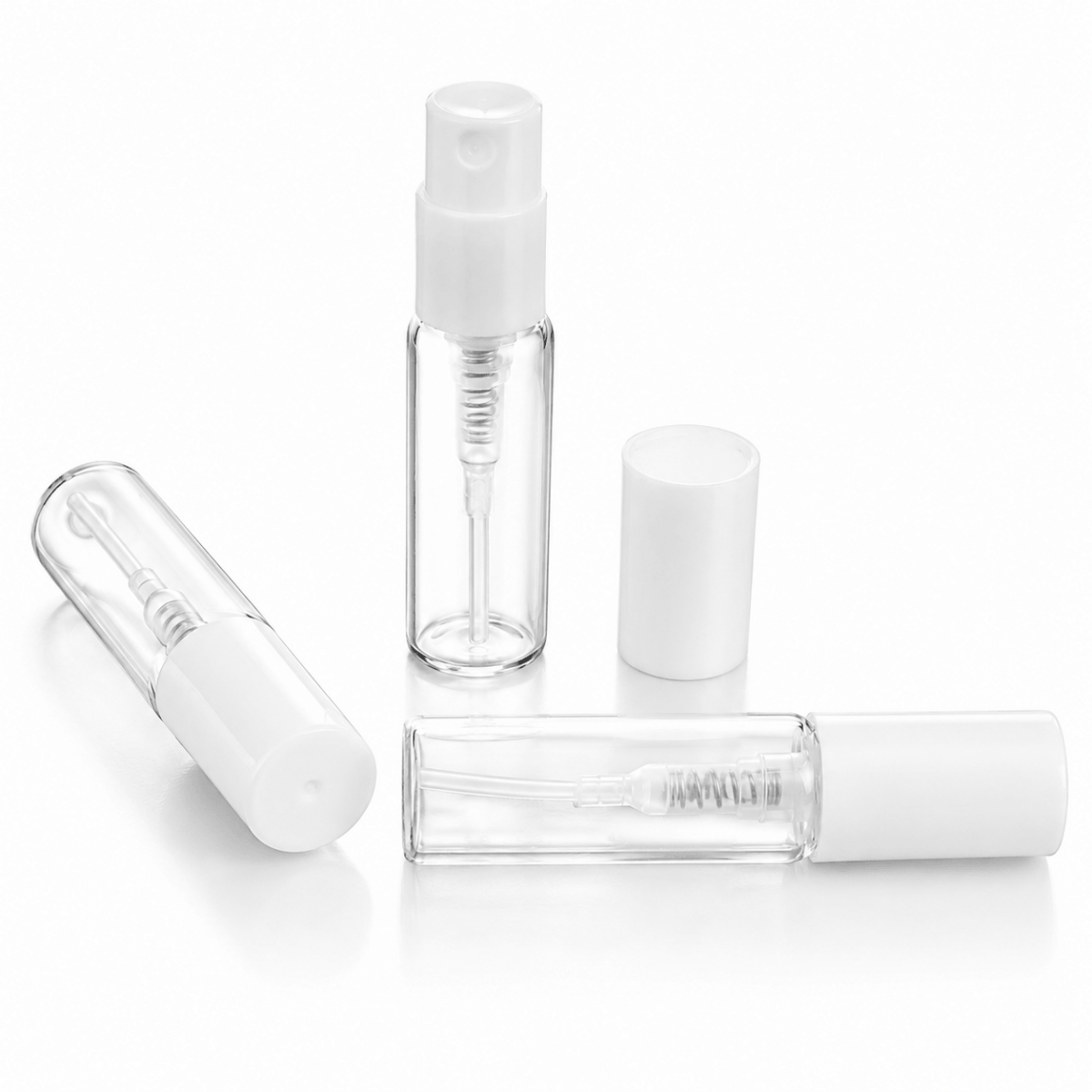 FTSK-03 * 3 Ml. Beyaz Plastik Kapaklı Spreyli Tester Cam Şişe