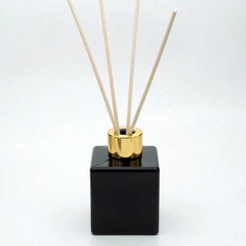 FBASS-110*110 Ml Siyah Boyalı Kare Bambu Oda Koku Şişesi