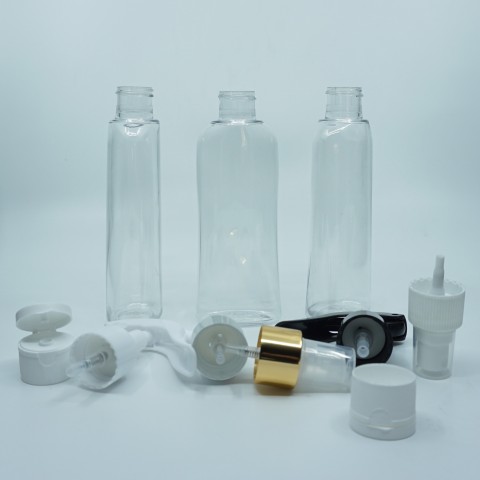 FBKS-150 * 150 ml Şeffaf Yassı Silindir Ambalaj, 24 mm/Ağız