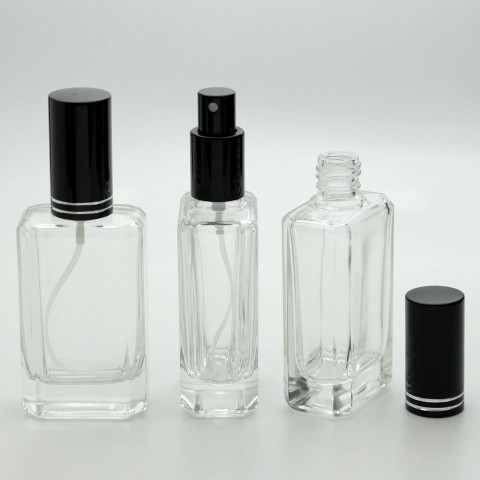 FDÇ-50 * 50 ml Şeffaf Çevirmeli Ağızlı Kesik Model Parfüm Şişesi FDÇ-50 * 50 ml Şeffaf Çevirmeli Ağızlı Kesik Model Parfüm Şişesi