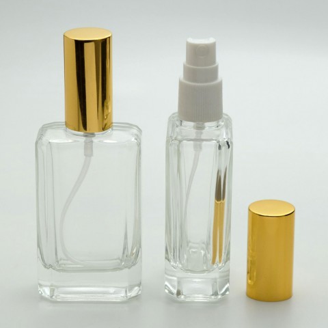 FDÇ-50 * 50 ml Şeffaf Çevirmeli Ağızlı Kesik Model Parfüm Şişesi