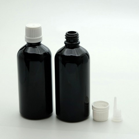 FDKS-100 * 100 ml Siyah Renkli Damlalıklı Medikal Şişe