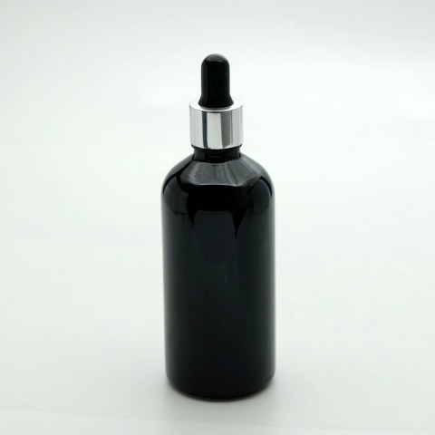 FDKS-100 * 100 ml Siyah Renkli Damlalıklı Medikal Şişe