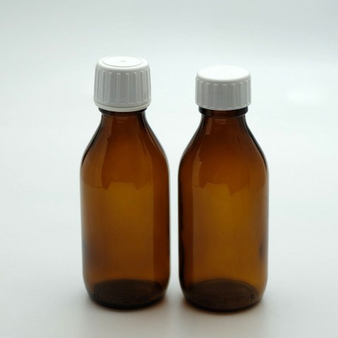 FDK-100 -24 * 100 ml Amber Renkli Damlalıklı Medikal Şişe, 24 Ağız