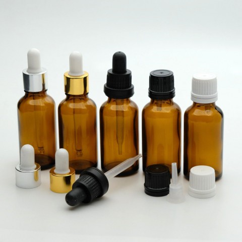 FDK-20 * 20 ml Damlalıklı Kahverengi (Amber) Medikal Şişe