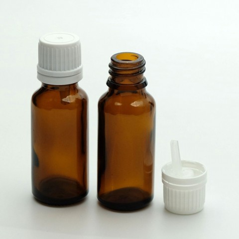 FDK-20 * 20 ml Damlalıklı Kahverengi (Amber) Medikal Şişe