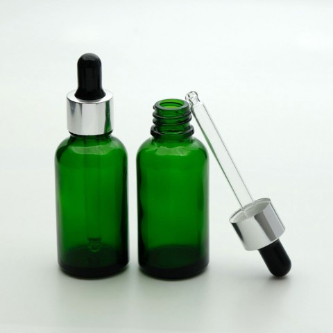FDKY-30 * 30 ml Yeşil Renkli Damlalıklı Medikal Şişe