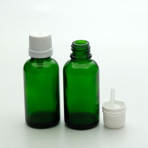 FDKY-30 * 30 ml Yeşil Renkli Damlalıklı Medikal Şişe