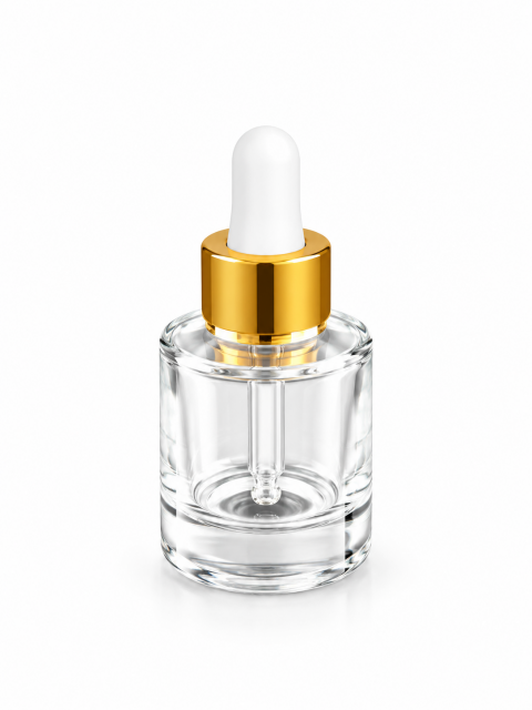 FDO-30 * 30 ML ŞEFFAF SİLİNDİR DAMLALIK GOLD KAPAKLI
