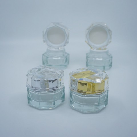 FKC-50 * 50 ML. CAM KREM KAVANOZU ÖZEL PLASTİK KAPAKLI