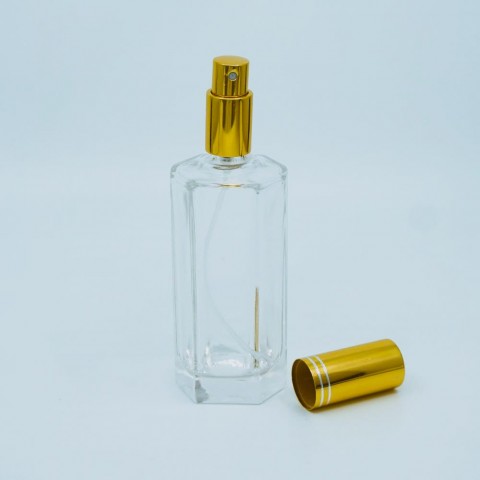 FKF-110 * 110 ml Altığen Şeffaf Parfüm Şişe