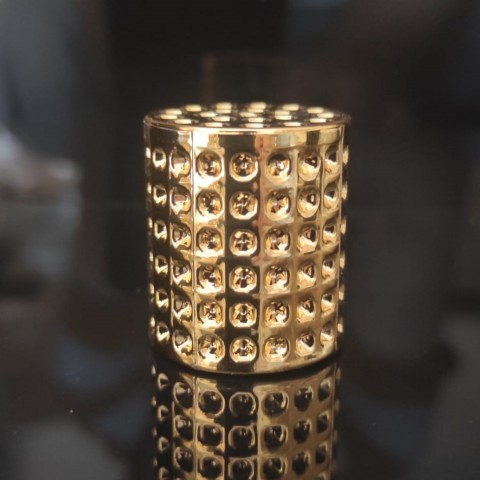 FKG-16 * 16 mm Noktalı Kristal Gold ve Gümüş Kapak