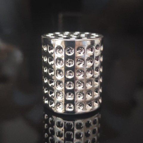 FKG-16 * 16 mm Noktalı Kristal Gold ve Gümüş Kapak FKG-16 * 16 mm Noktalı Kristal Gold ve Gümüş Kapak