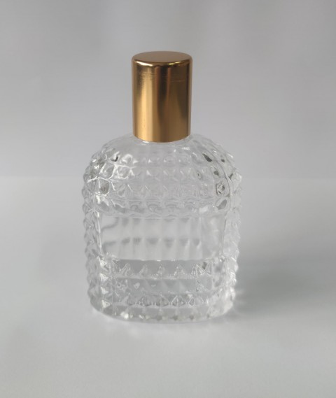 FKK-100 * 100 ml Kristal Desenli 18 mm Ağız Parfüm Şişesi