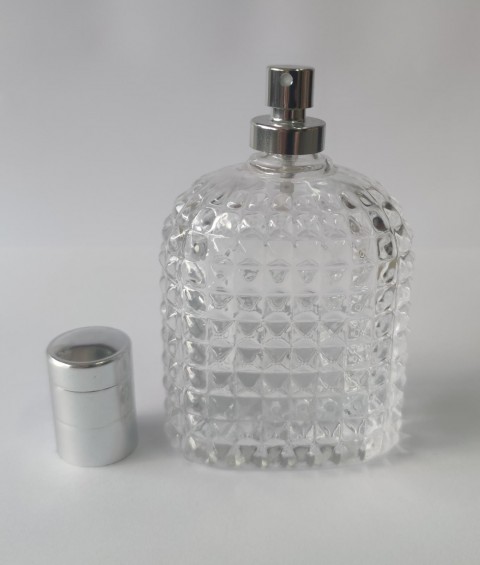 FKK-100 * 100 ml Kristal Desenli 18/mm (ağız) Parfüm Şişesi