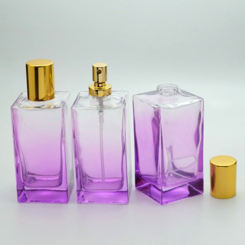 FKMM-100M * 100 ml Kare Mor Parfüm Şişesi