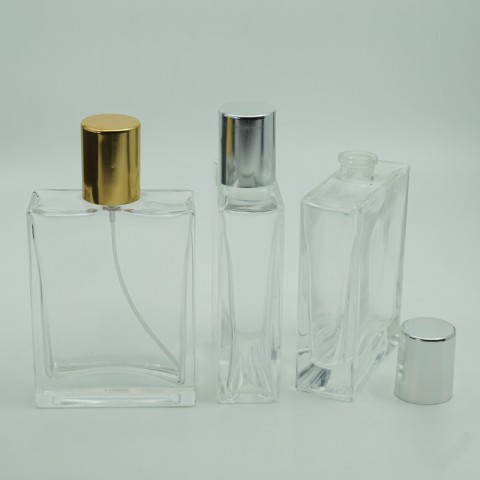 FKY-100 * 100 ml Şeffaf Kare İnce 18 mm Sıkma Ağızlı Şişe