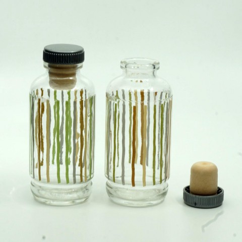 FLRS-100 * 100 ML RENKLİ ÇİZGİLİ SİLİNDİR TIPALI ŞİŞE