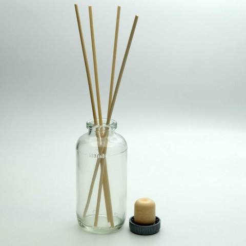 FLSBB-100 * 100 ML Şeffaf Silindir Çubuklu Bambu Oda Koku Şişesi