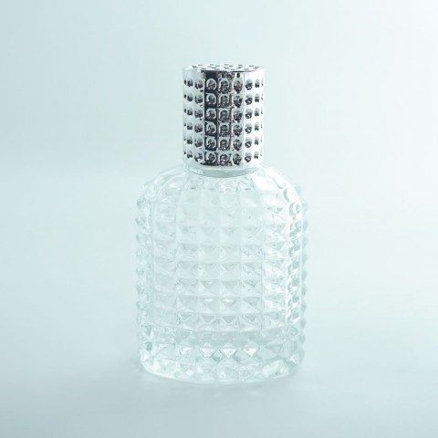 FON-50 * 50 ml Oval Noktalı Kristal Parfüm Şişesi