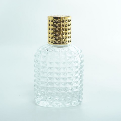 FON-50 * 50 ml Oval Noktalı Kristal Parfüm Şişesi