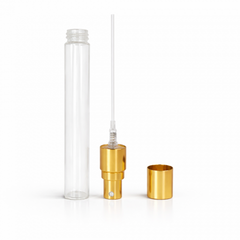 FPL-12 * 10 ML CAM SİLİNDİR ŞİŞE; GOLD - GÜMÜŞ SPREY VE KAPAKLI