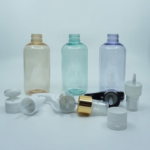 FPLS-201 * 200 ml Silindir Plastik Şeffaf Renkli (yeşil- mor-sarı) 24 ağız