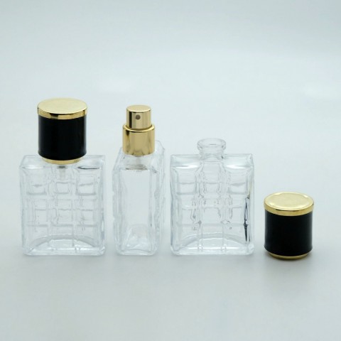 FSA-25 *25 ml Kare Desenli Sıkma Ağızlı  Parfüm Şişe