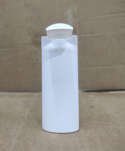 FSAG-300 * 300 ml  Şeffaf Kapaklı Beyaz Renkli Plastik Şampuan Kabı