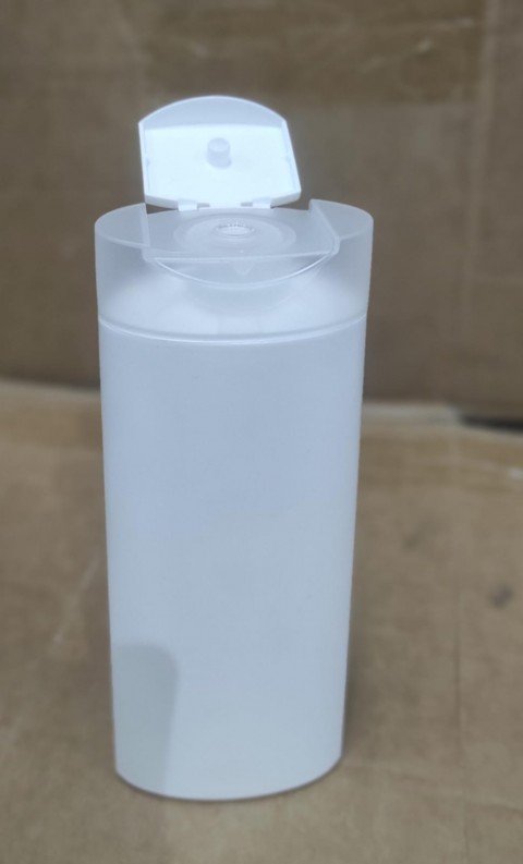 FSAG-300 * 300 ml  Şeffaf Kapaklı Beyaz Renkli Plastik Şampuan Kabı