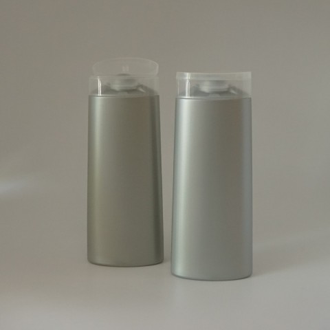 FSAG-300 * 300 ml Şeffaf Kapaklı Gri Renkli Plastik Şampuan Kabı