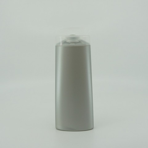 FSAG-700 * 700 ml Şeffaf Kapaklı Gri Renkli Plastik Şampuan Kabı
