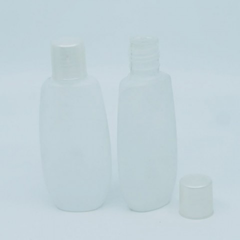 FSP-200 * 200 ML. Yassı Beyaz Polietilen Sedef Kapaklı Şampuan Ambalajı